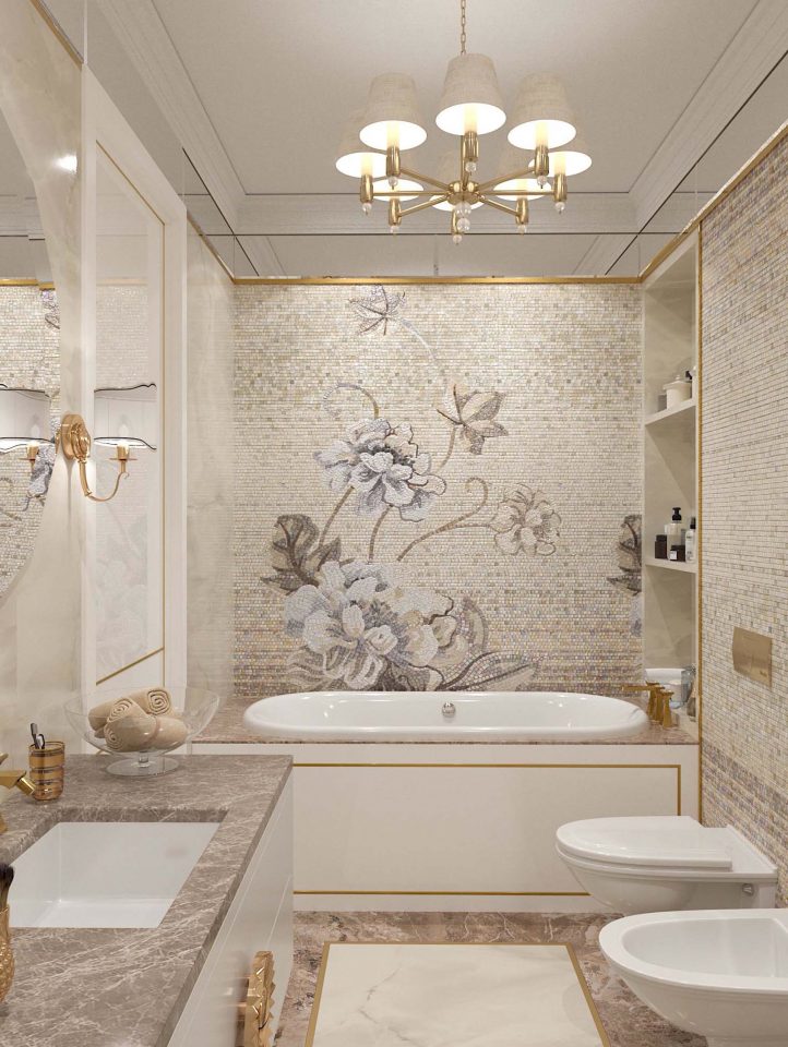 Мозаичное панно в ванную комнату